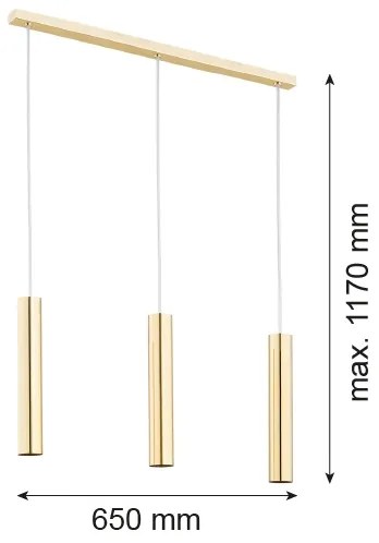 Lustră pe cablu GOMERA 3xGU10/5W/230V alamă Argon 1443