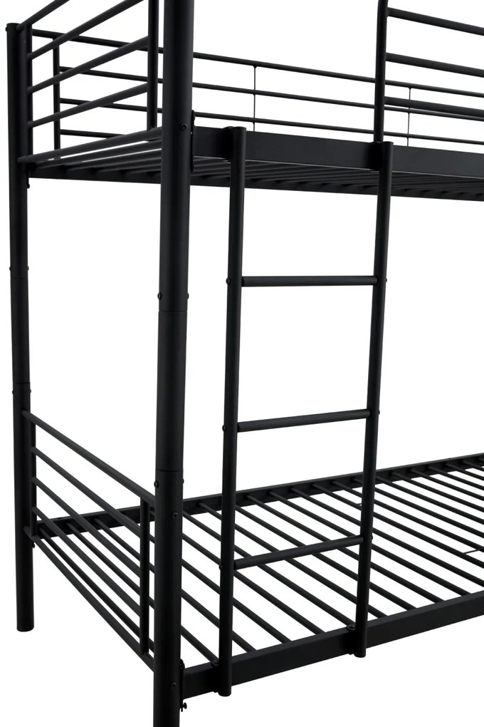Pat supraetajat metalic Bunky negru - 90 x 200 cm