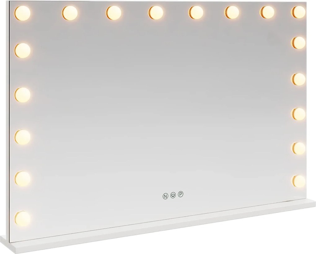vidaXL Oglindă LED pentru Vanity Alb 80 x 10 x 52,5 cm Sticlă și Oțel