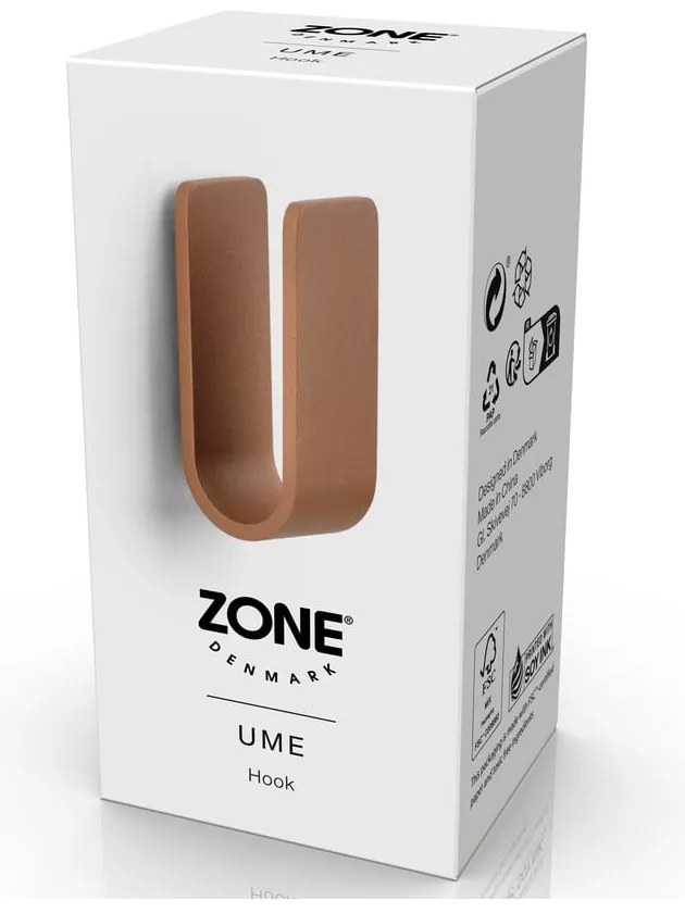 Cârlig teracotă de montat pe perete din metal Ume – Zone