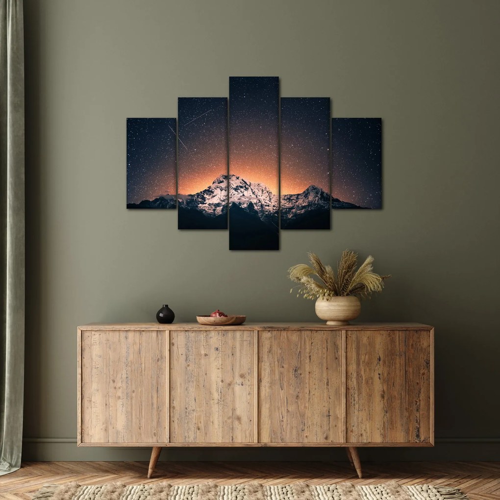Tablou cu cerul nocturn și munți (150x105 cm)