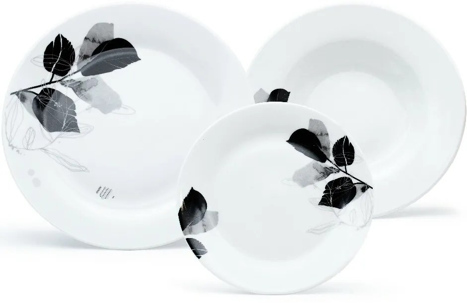 Set de masă din 18 piese Arôme Home Tei, alb extra