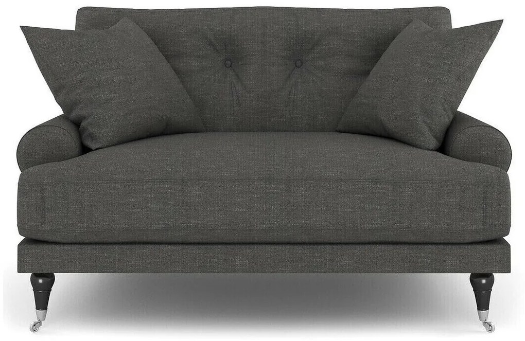 Canapea Seattle E123Numărul de locuri: 2, Gri, 142x100x87cm, Tapiterie, Picioare: Metal, Lemn, Role