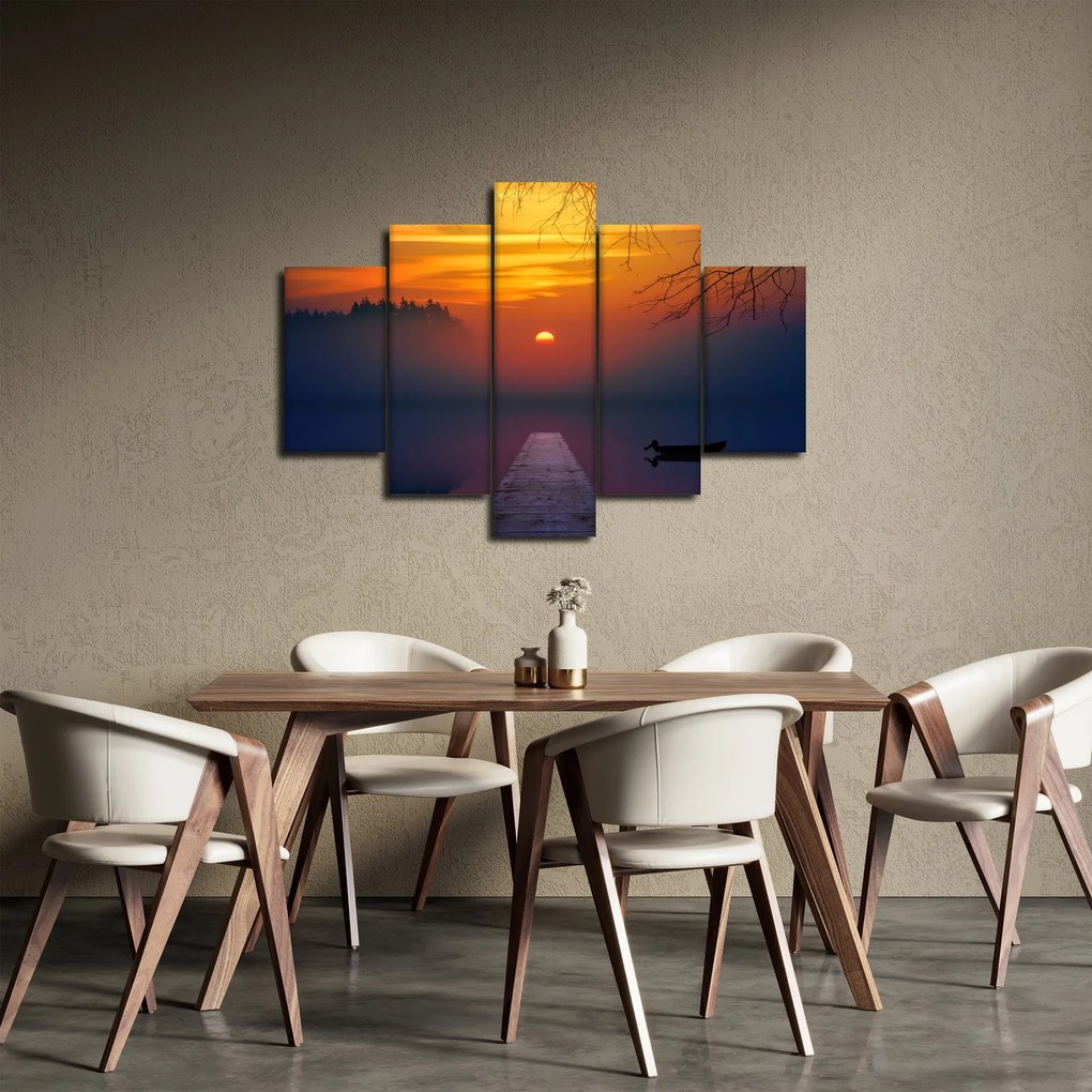 Tablou cu podul în apus de soare (150x105 cm)