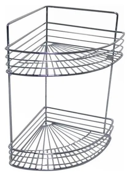 Etajeră de perete cu două rafturi pentru duș 30,6x37,5 cm crom lucios