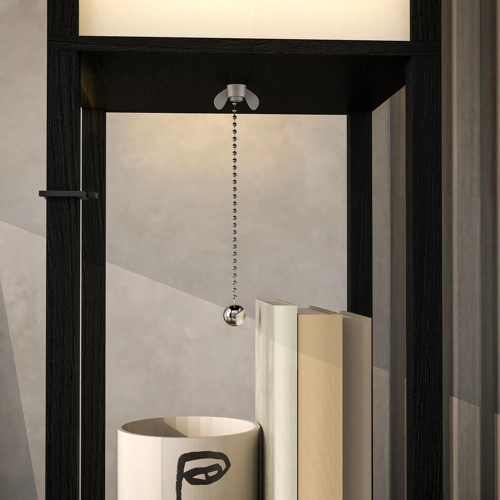 HOMCOM Lampadaire modern cu LED-uri și rafturi cu port USB A+C, comutator la picior pentru salon, cameră, birou, negru | Aosom Romania