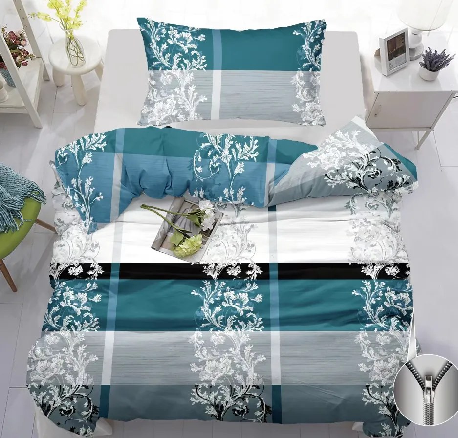 Lenjerie de pat din bumbac LUXURY turcoaz Dimensiune lenjerie de pat: 70 x 90 cm | 140 x 200 cm