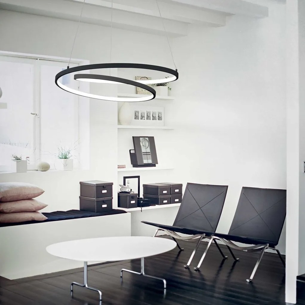 Lustra LED suspendata design modern circular Oz sp d80 dali neagra