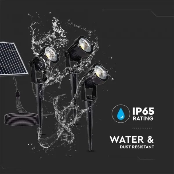 SET 3x Lampă solară LED exterior 3xLED/1,2W/3,7V IP65 3000K 4000 mAh