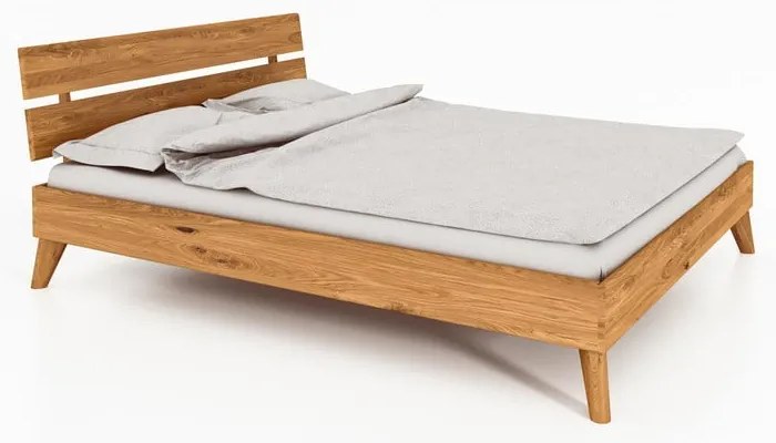 Pat dublu din lemn de stejar 140x200 cm Greg 2 - The Beds