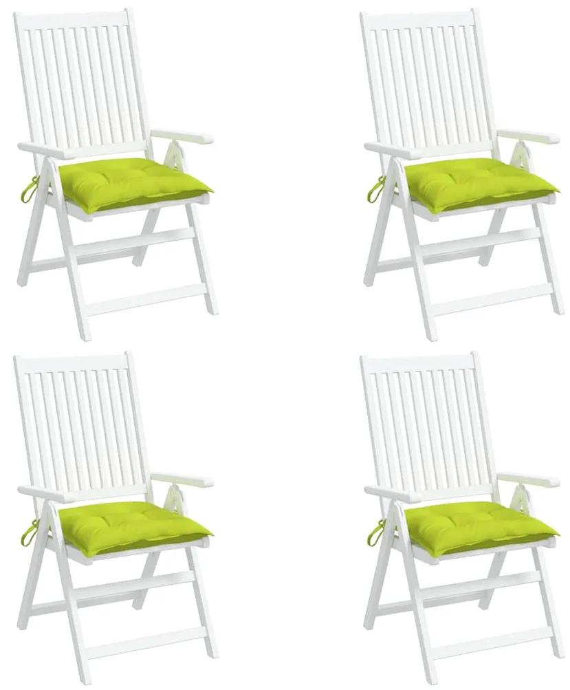 Perne de scaun, 4 buc., verde aprins, 40 x 40 x 7 cm, textil 4, verde aprins, 40 x 40 x 7 cm