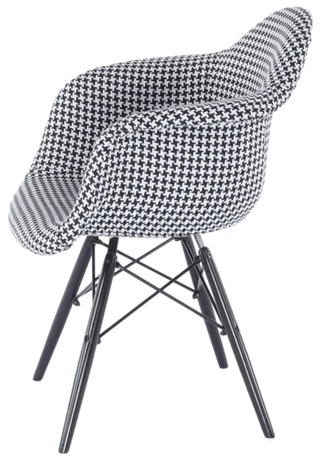 Fotoliu, textil cu model/lemn masiv, AMPER