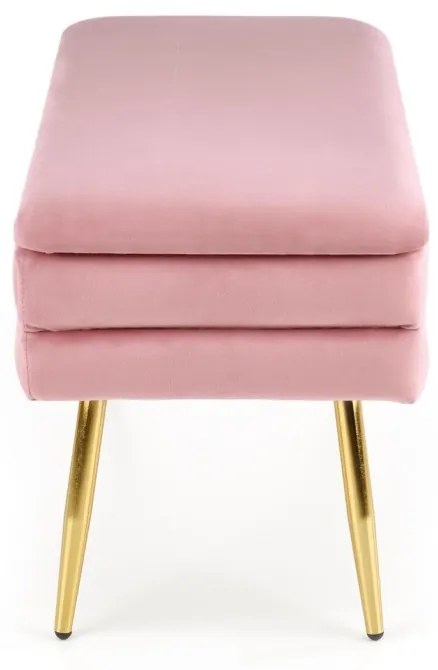 Banca dormitor Velva roz/gold - H37 cm