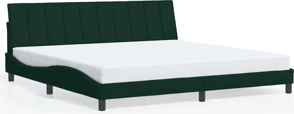 vidaXL Cadru de pat fără saltea, Hanko, verde închis, 200x200 cm, catifea