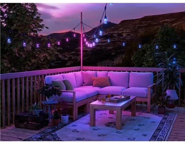 Nanoleaf NF084K02-20SLO - Ghirlandă LED RGBWIC reglabilă, 20 LED, 15 m, Wi-Fi, IP65