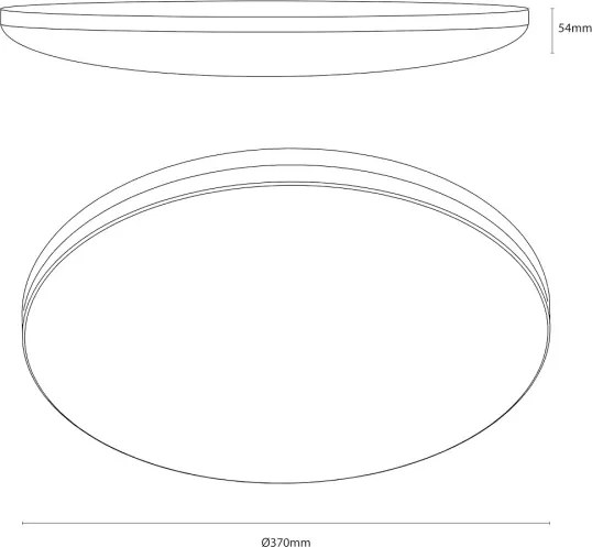 Plafonieră LED HUGO, 16/24/32 W, 230 V, 3000/4000/6500 K, Ø 37 cm, IP54, negru