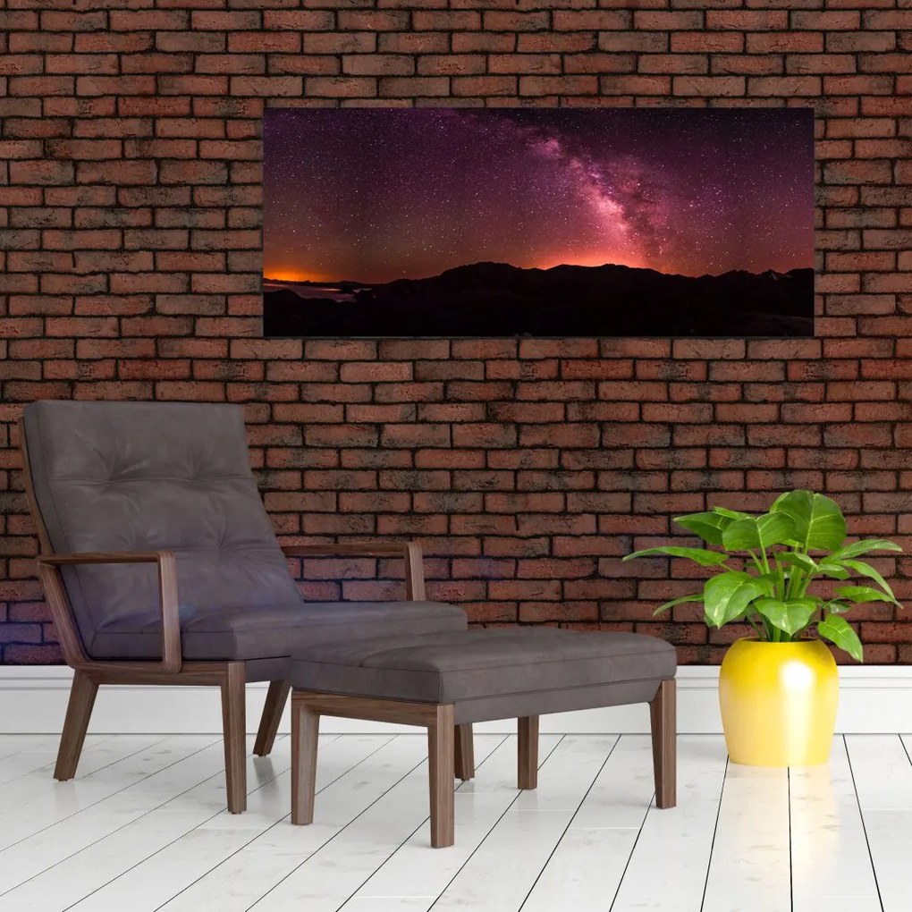 Tablou calea lactee roz (120x50 cm)