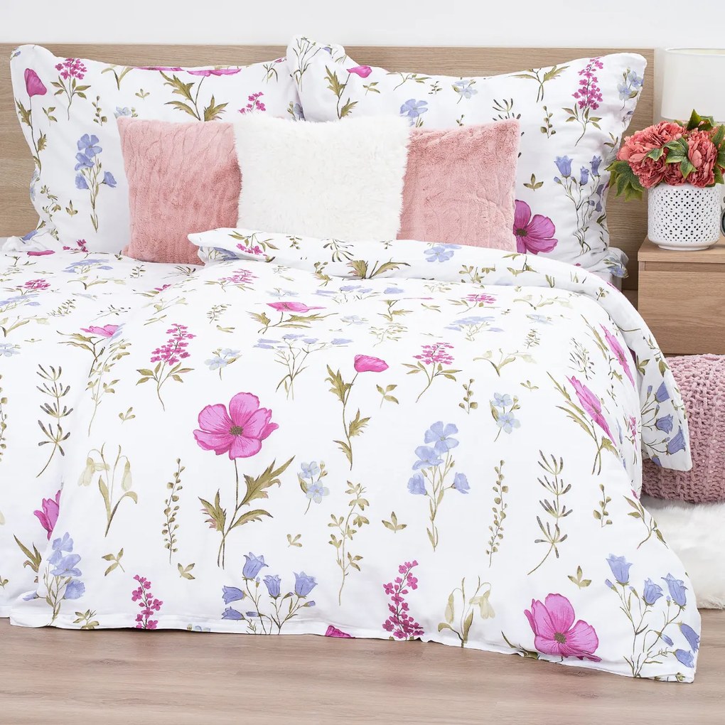Lenjerie de pat din muselină 4Home Wildflower Harmony, 140 x 220 cm, 70 x 90 cm
