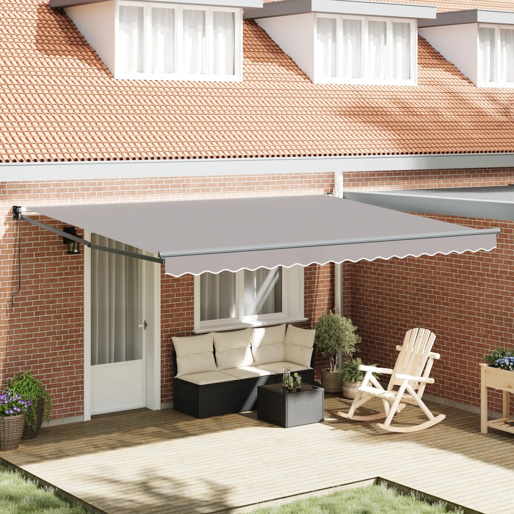 vidaXL Copertină Retractabilă Manuală Gri Deschis 450x300 cm