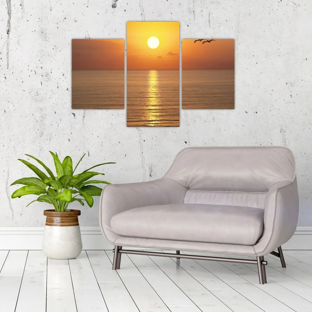 Tablou - Apus de soare peste ocean (90x60 cm)