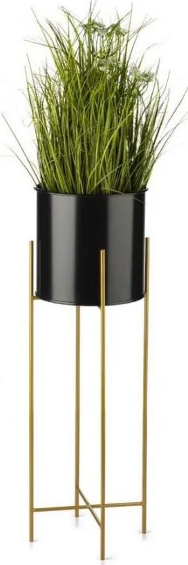 Suport flori 75x17 cm negru/auriu