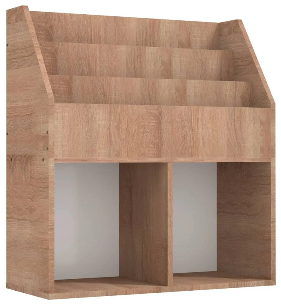 339525 vidaXL Raft reviste copii, stejar sonoma, 71x30x78,5cm, lemn prelucrat