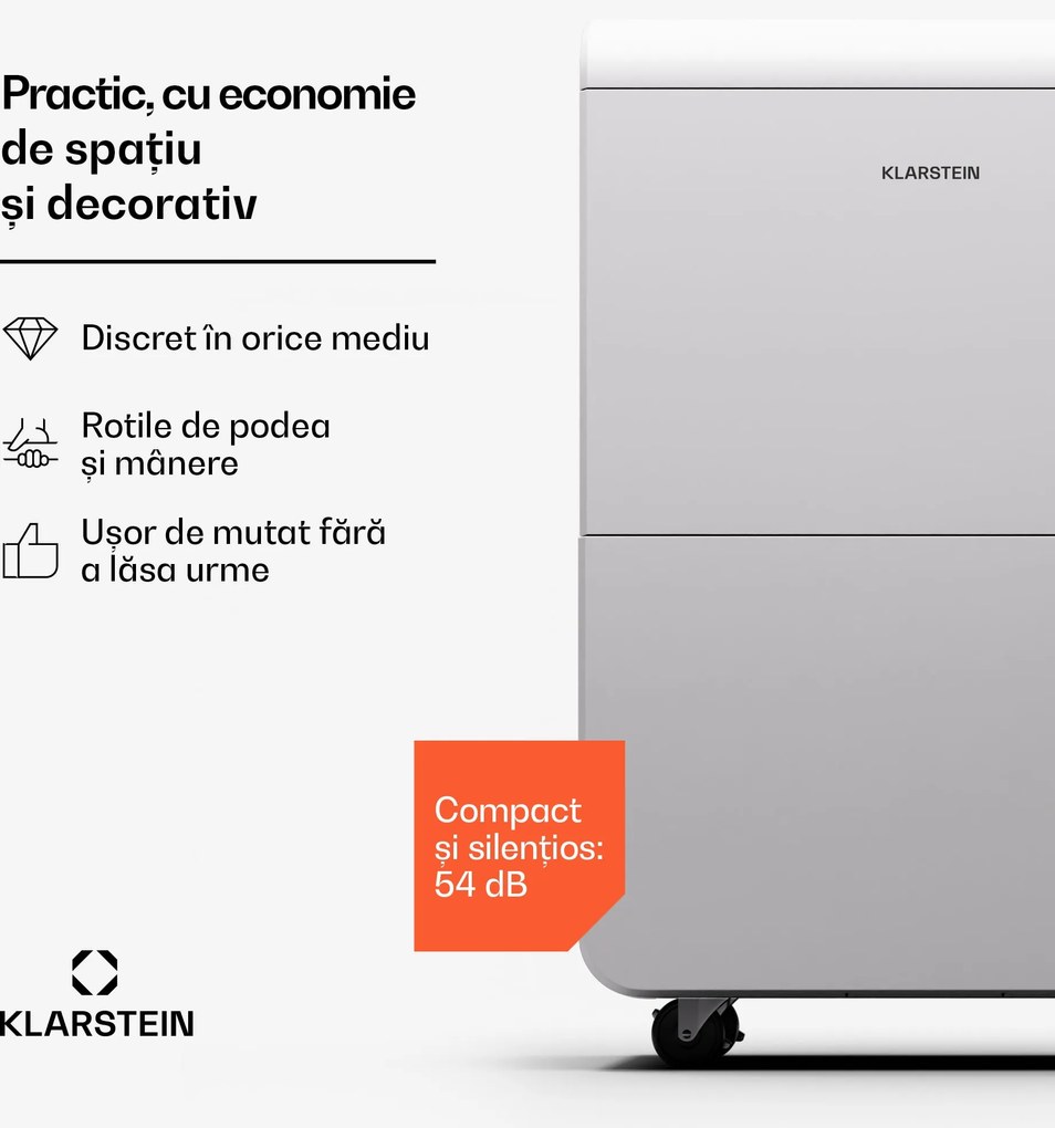 Klarstein DryFy Grand Smart 70, dezumidificator, WiFi, compresie, 70l/24h, 60-90 m²