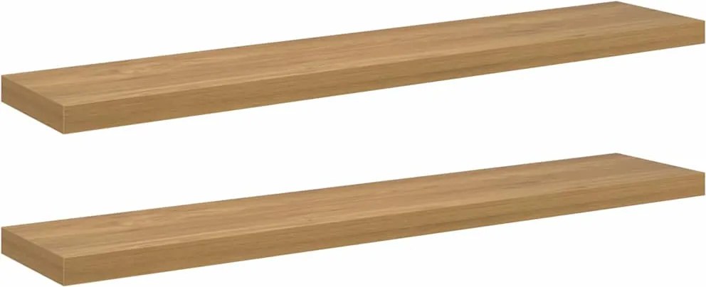 vidaXL Raft de perete 2 pcs Maro 120 x 23,5 x 4 cm Lemn compozit