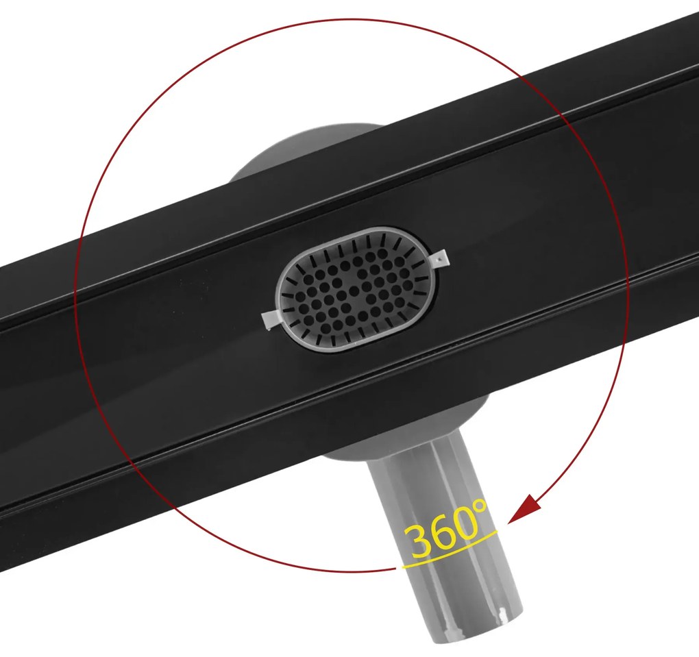 Rigola dus Neox Pro Linear Drain Negru 80cm, Rea