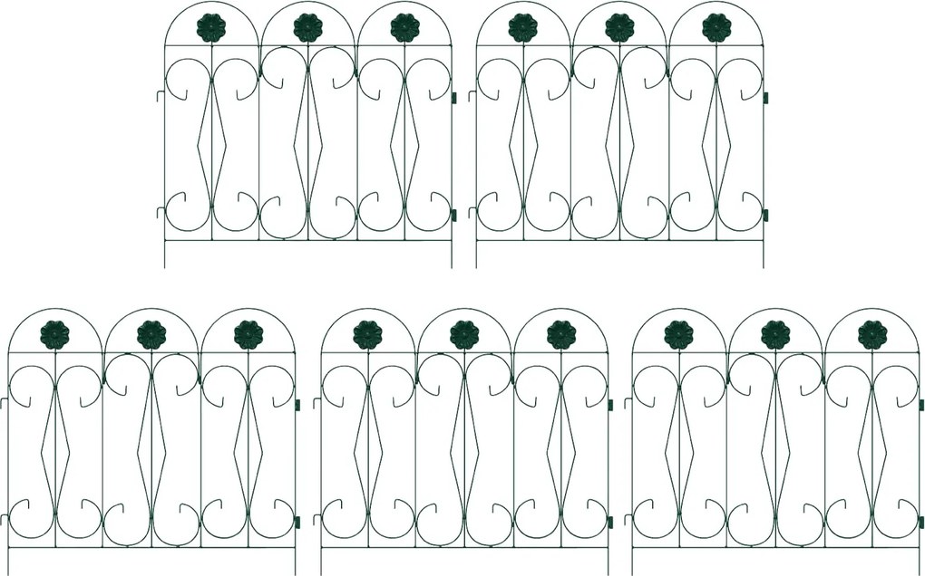 vidaXL Gard de Grădină Spalier Verde 305,5 x 55,5 x 0,3 cm