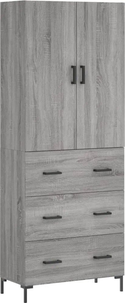vidaXL Dulap înalt, gri sonoma, 69,5x34x180 cm, lemn compozit