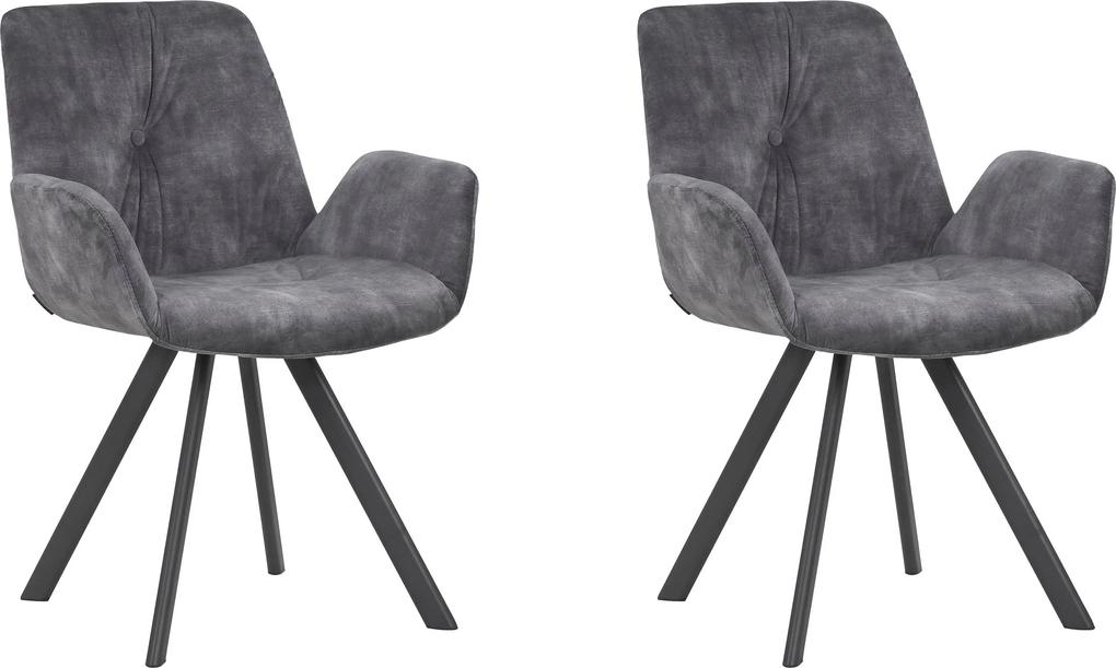 Set 2 scaune Elif gri 61/62/84 cm