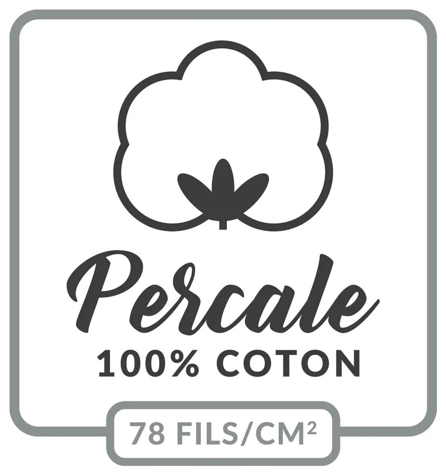 Cearceaf albastru închis din bumbac percal cu elastic 180x200 cm Percaline – douceur d'intérieur