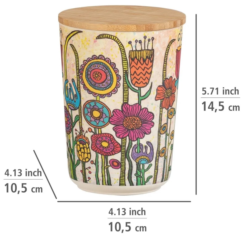 Doză Wenko Flowers, cu capac din bambus, 700 ml, M