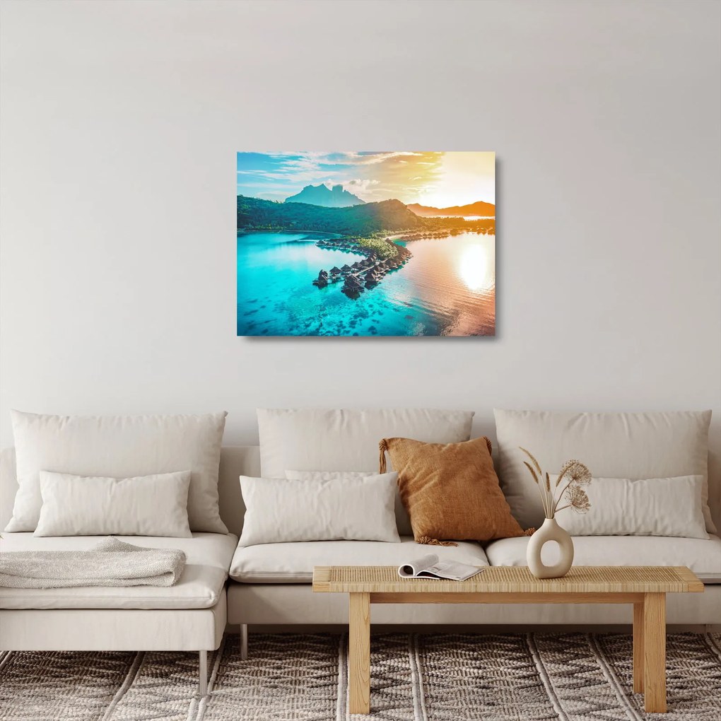 Tablou pe sticlă - Bora Bora (70x50 cm)