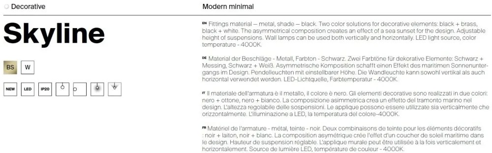 Aplica LED ambientala design minimalist Skyline