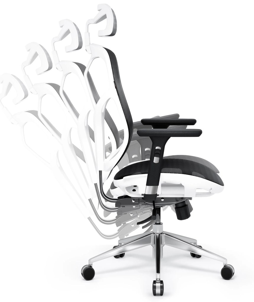 Scaun ergonomic DIABLO V-BASIC: Alb-negru Diablochairs