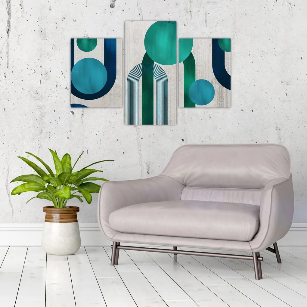 Tablou - Linii și forme circulare (90x60 cm)