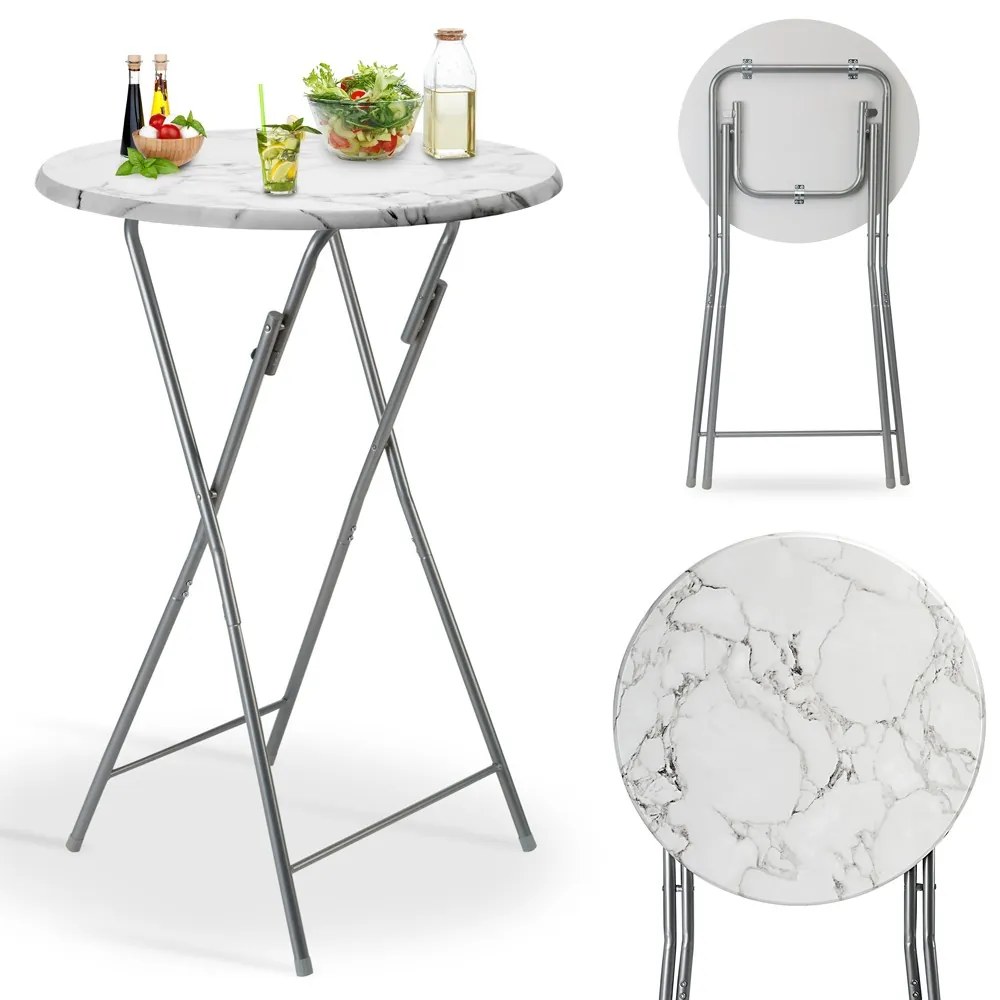 Masa bar aspect marmura Pliabil Ø 60 cm