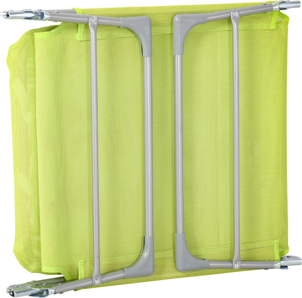 Outsunny Șezlong reclinabil pliabil cu pernă, spătar reglabil în 5 trepte, verde | Aosom Romania