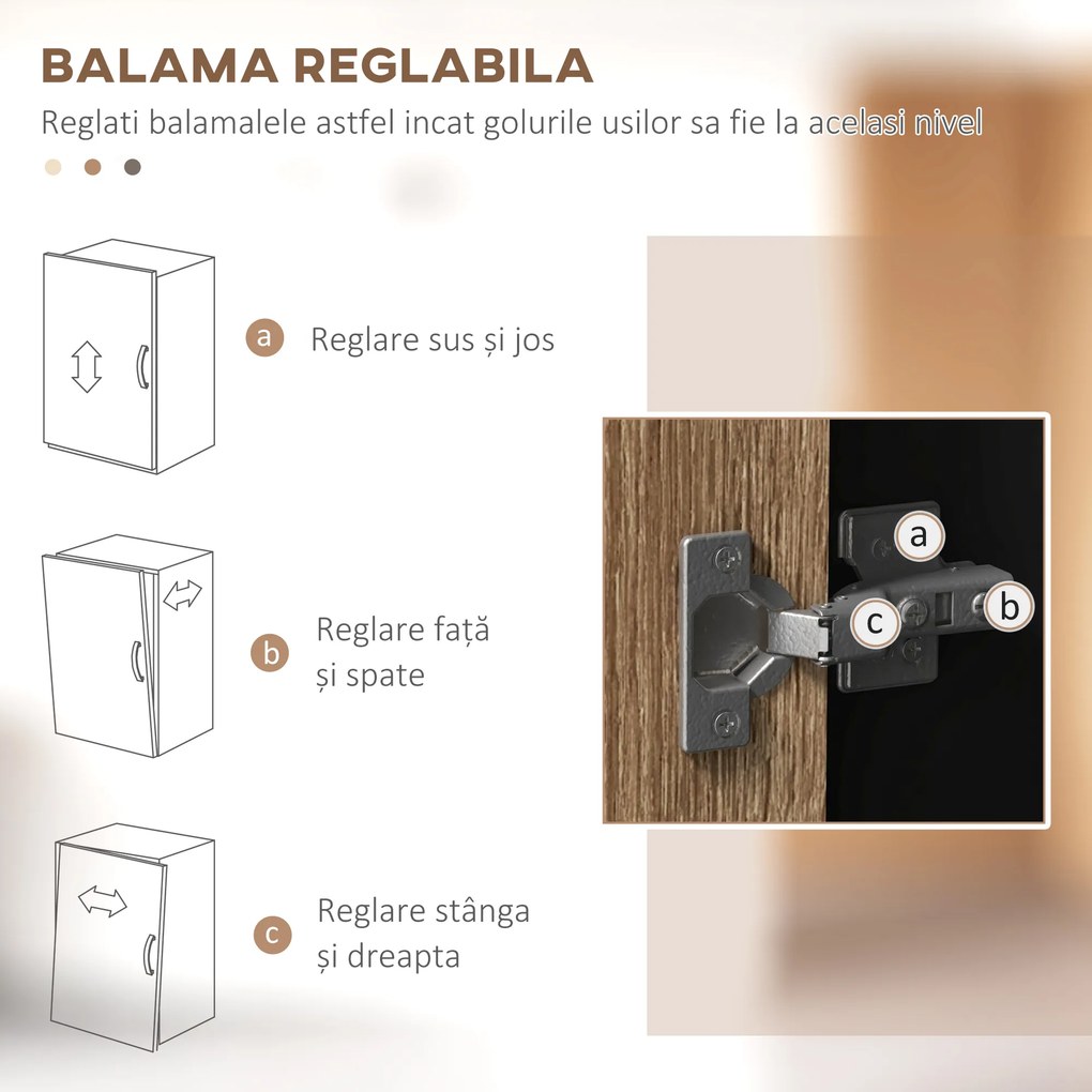 HOMCOM Dulap de bucătărie din lemn cu 2 dulapuri cu 2 uși și sertar, 80x40x180 cm, negru și culoare lemn | Aosom Romania
