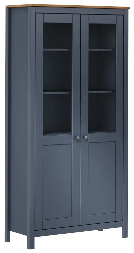vidaXL Dulap înalt Hill, gri, 85x37x170,5 cm, lemn masiv de pin