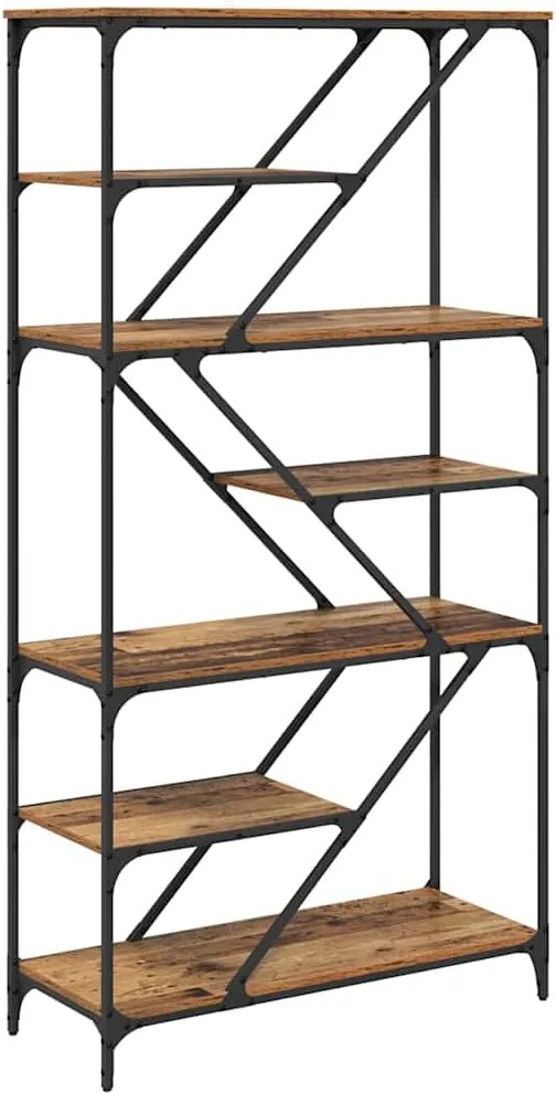 vidaXL Raft pentru cărți Lemn Vechi 91 x 36 x 176 cm Lemn compozit