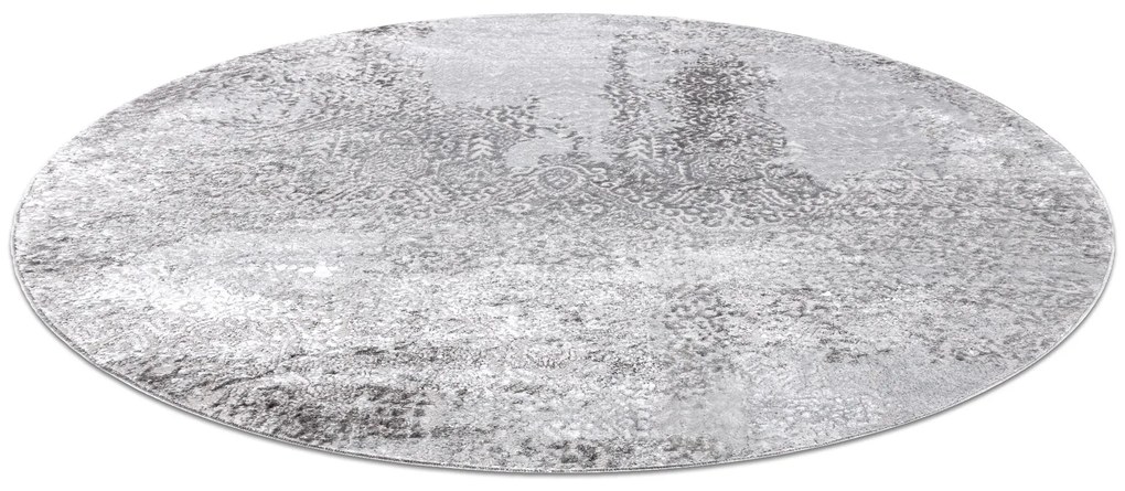 Covor MEFE modern Cerc 8731 Vintage - structural două niveluri de lână gri