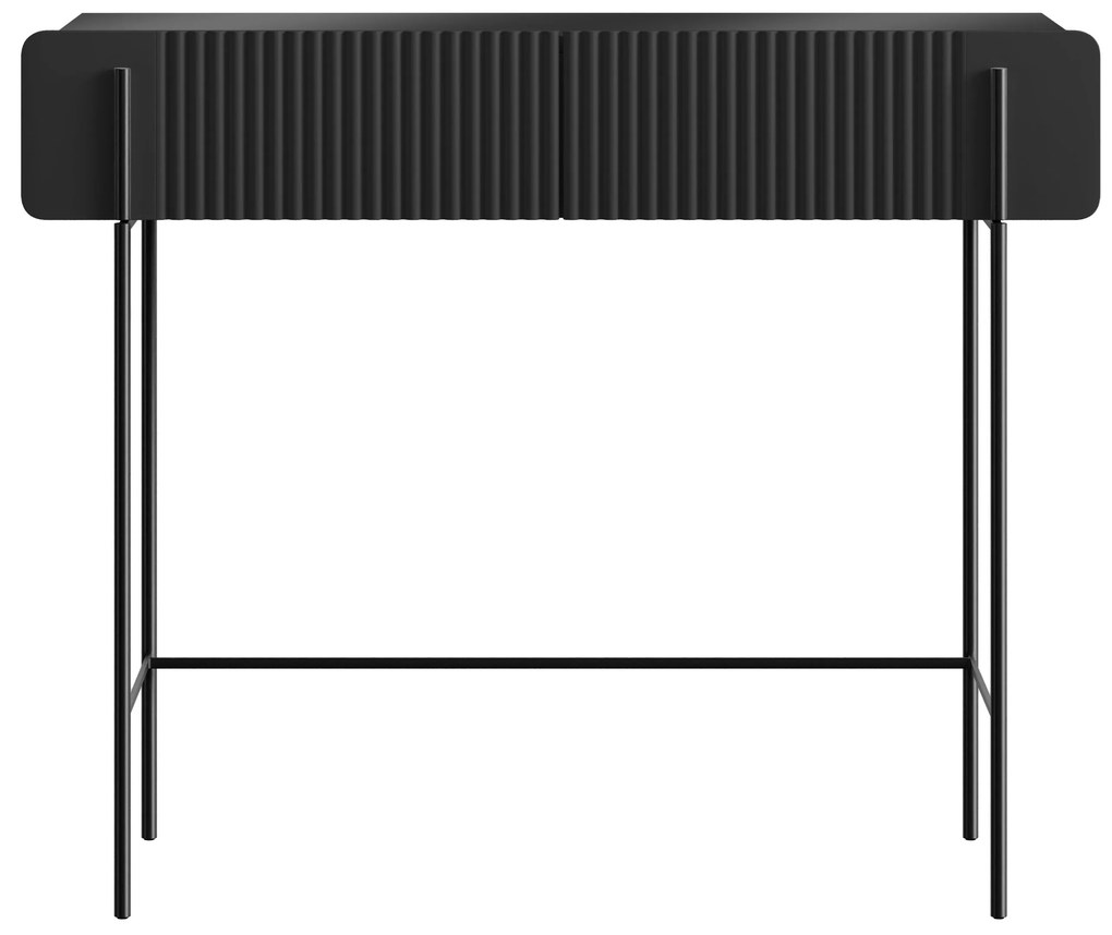 Masă de toaletă Malmi 100 cm - negru mat / picioare negre