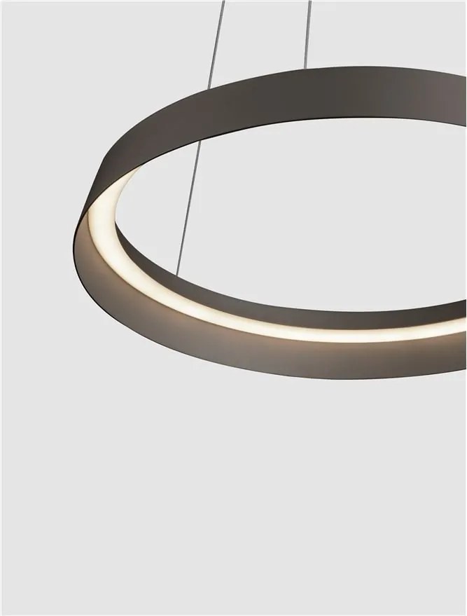 Lustra LED suspendata design modern circular ORMI brown D-45cm