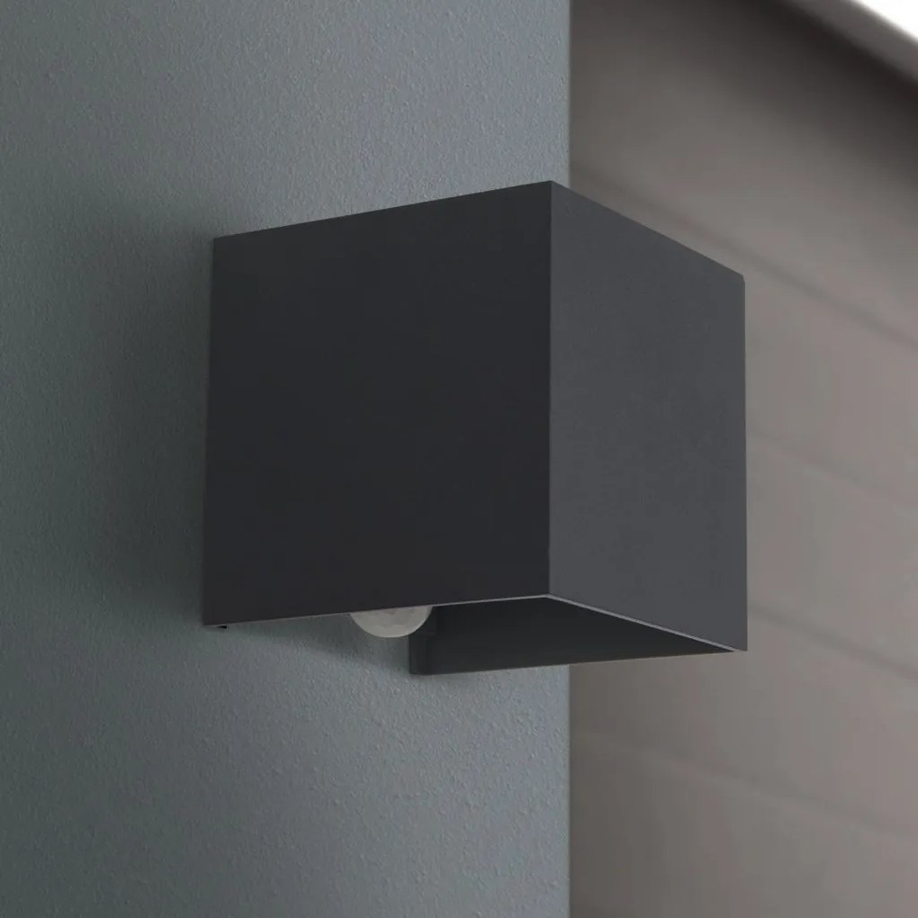 Aplica LED ambientala de exterior cu senzor de miscare IP54 CUBE-S antracit