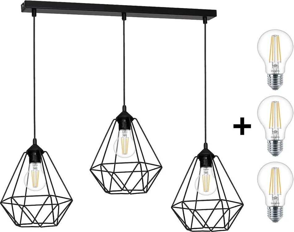 LED Lampă suspendată BASKET 3xE27/7W/230V