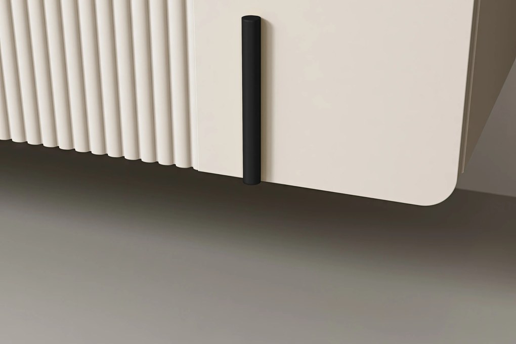 Comodă suspendată Malmi 150 cm cu trei uși - cașmir / negru