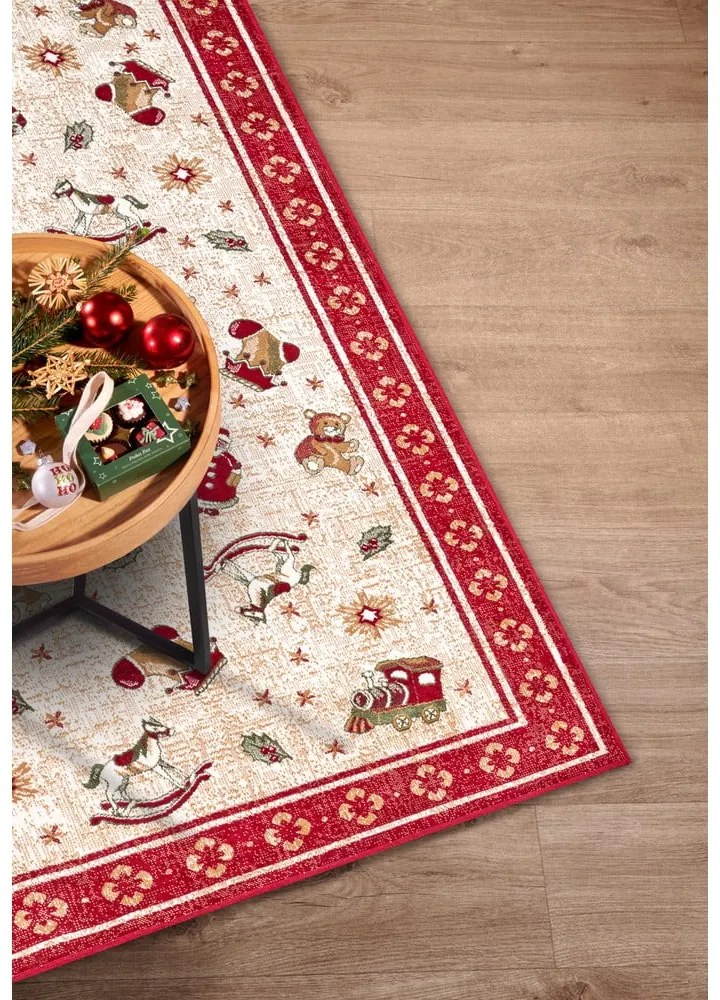 Covor roșu din amestec de bumbac 160x230 cm cu model de Crăciun Toy's Delight Red Christmas – Villeroy&Boch